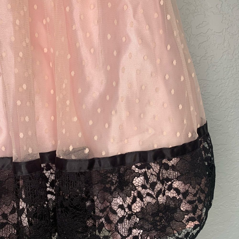 VTG Vintage Jessica McClintock Gunne Sax pink and black party dress size 1 - Picture 9 of 12